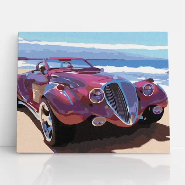 autó a tengerparton számfestő szemből