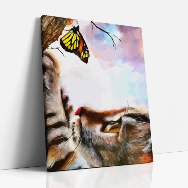 cica és pillangó barátság számfestő oldalról