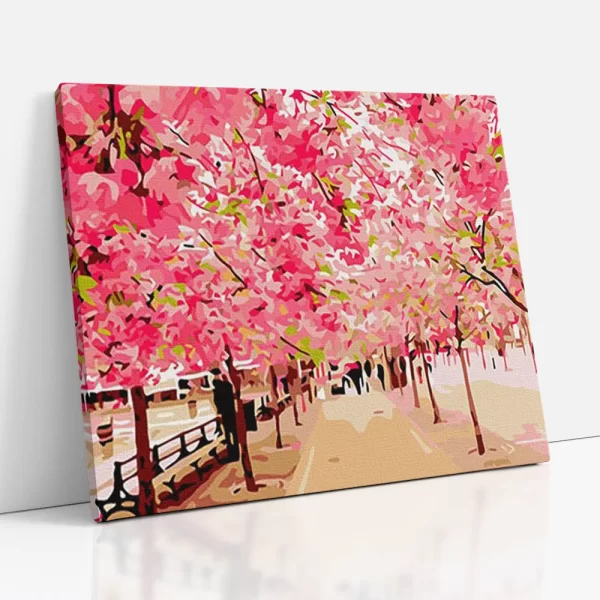 cseresznyefa virágzás számfestő oldalról