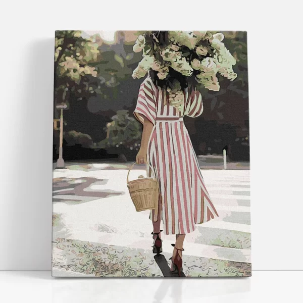 csíkosban számfestő szemből