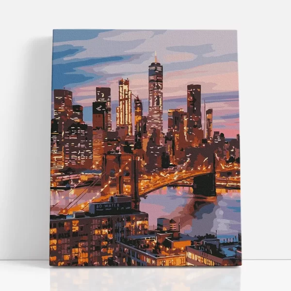 csillogó nagyváros számfestő szemből