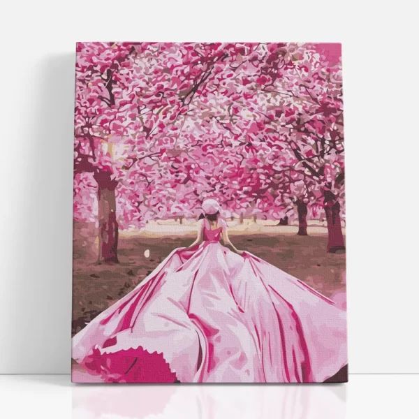 csodaszép cseresznyevirágok számfestő szemből