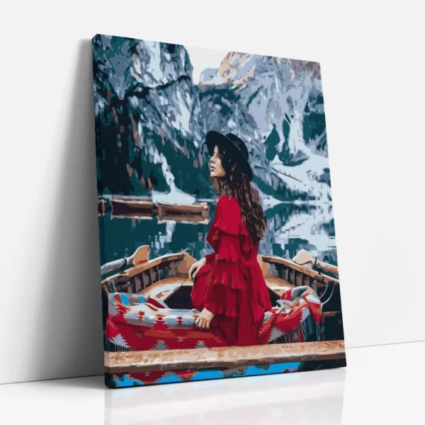 csónakázás a hegyekben számfestő oldalról