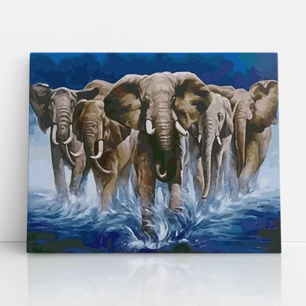 elefánt csorda számfestő szemből