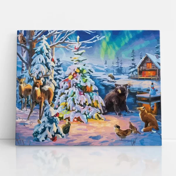 erdei karácsony számfestő szemből