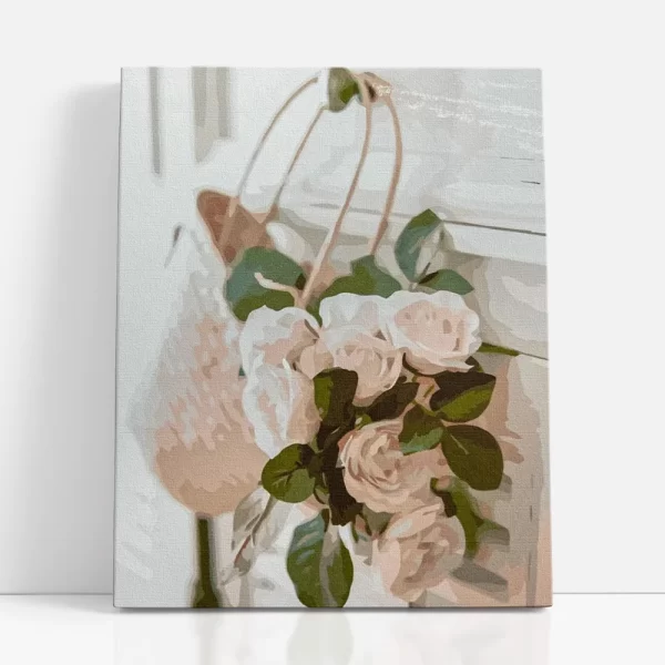 esküvői csokor számfestő szemből