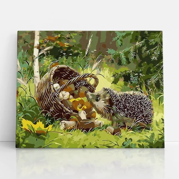 falatozó süni számfestő szemből