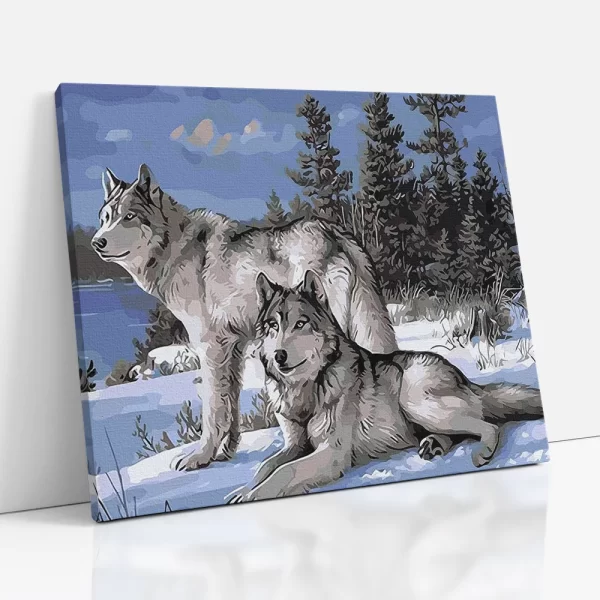 farkasok a hóban számfestő oldalról