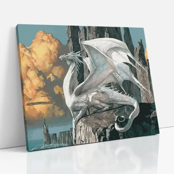 fehér sárkány számfestő oldalról