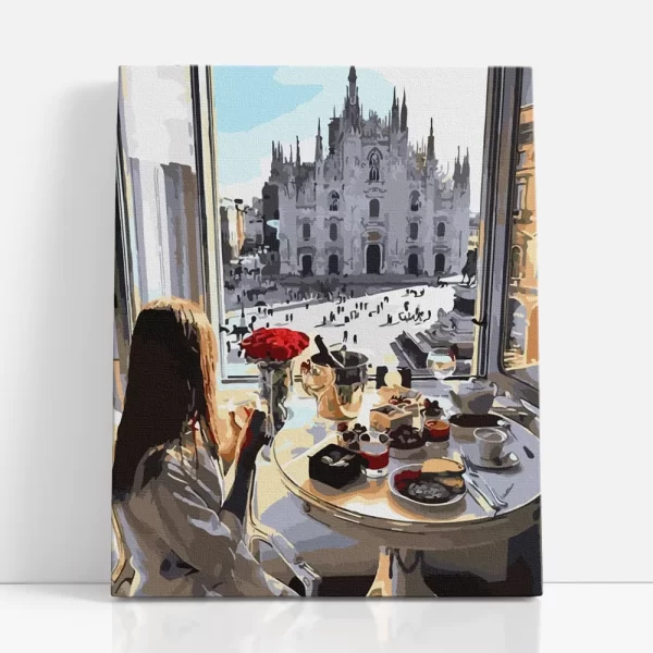 fenséges reggeli számfestő szemből