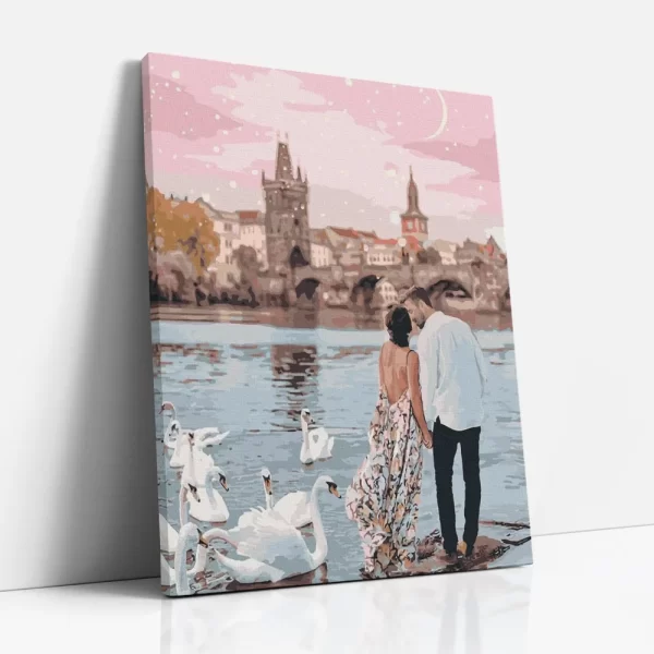 folyóparti romantika számfestő oldalról