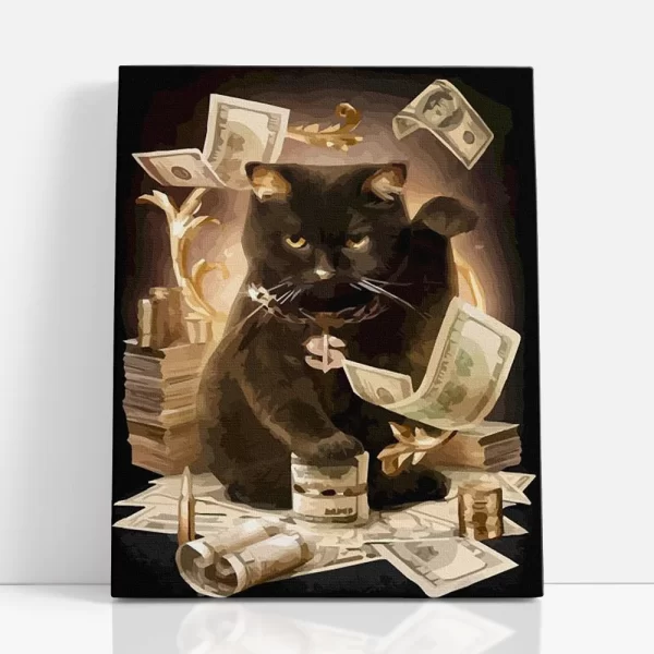 gazdag cica számfestő szemből