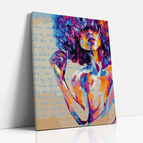 hippi lány számfestő oldalról