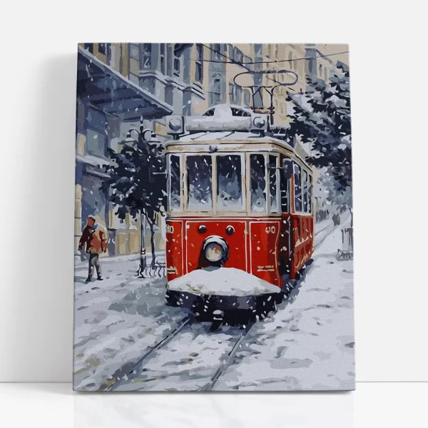 hóborította villamos számfestő szemből