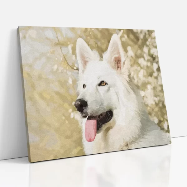 hófehér kutya számfestő oldalról