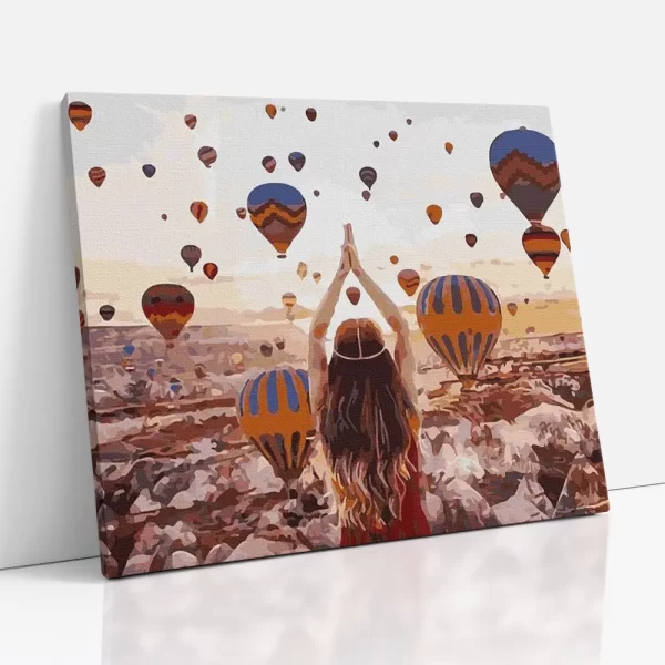 hőlégballonok kappadokiában számfestő oldalról