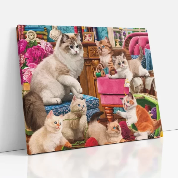 játékos cicák számfestő oldalról