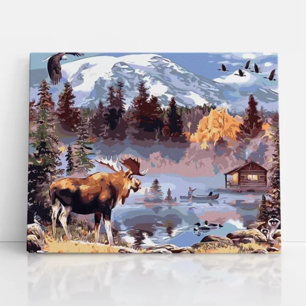 jávorszarvas a természetben számfestő szemből