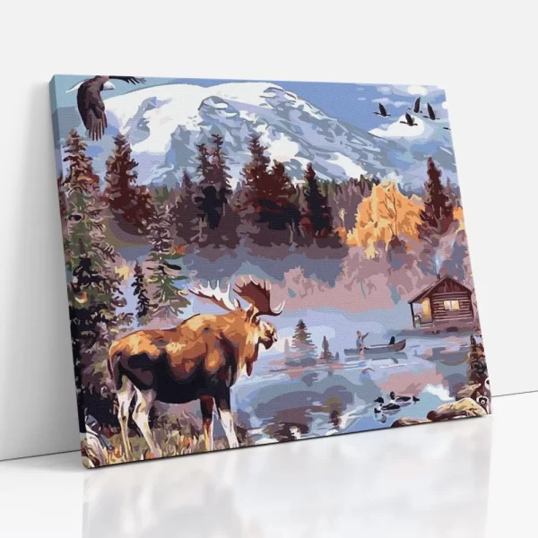 jávorszarvas a természetben számfestő oldalról