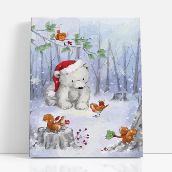 jegesmedve ünnep számfestő szemből