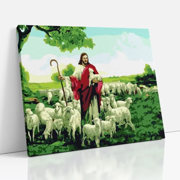 jézus bárányaival számfestő oldalról