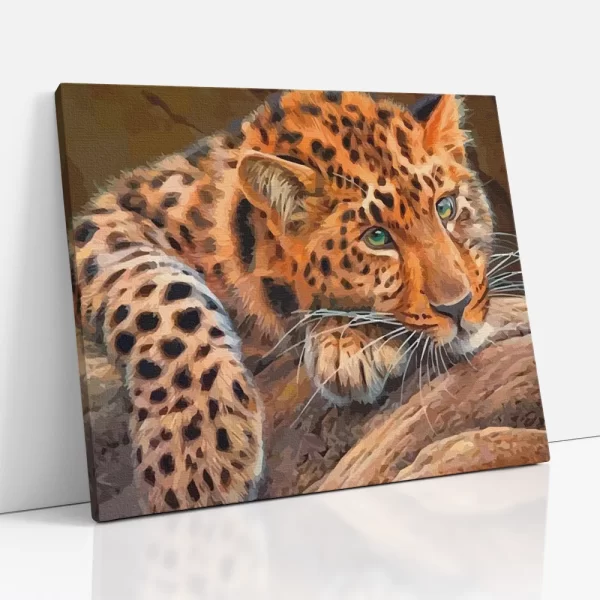 kedves szemű leopárd számfestő oldalról