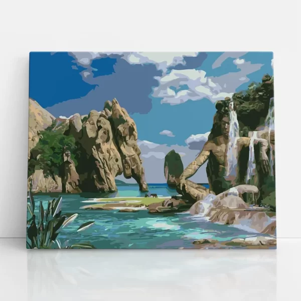 kék laguna számfestő szemből