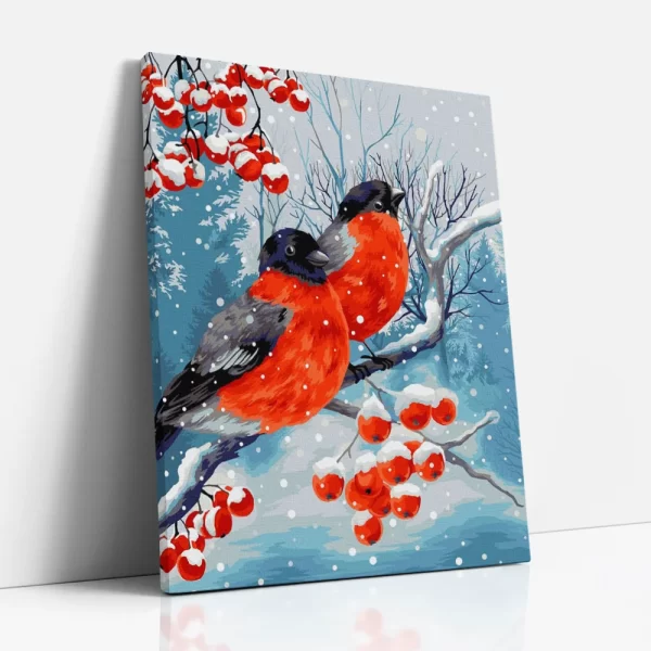 kismadarak a hóesésben számfestő oldalról