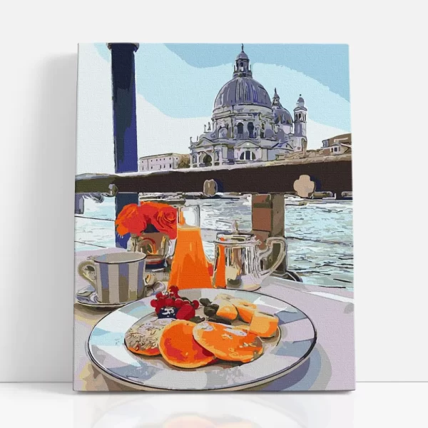 kivételes reggeli számfestő szemből