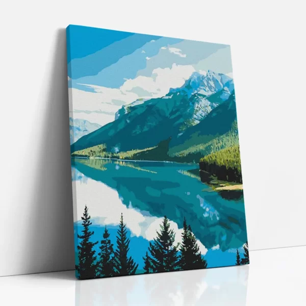 kristálytiszta tó a hegyekben számfestő oldalról