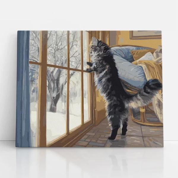 kukucskáló cica számfestő szemből