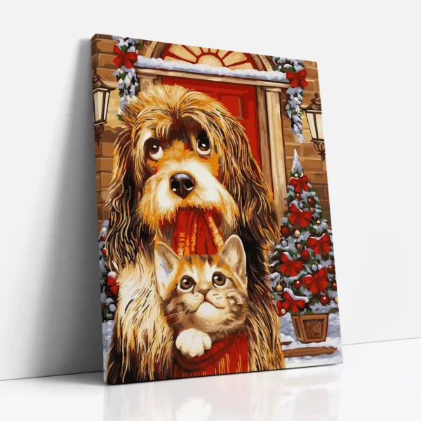 kutya cica barátság számfestő oldalról