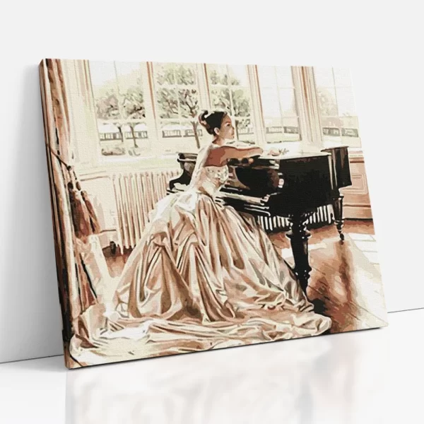 lány a zongoránál számfestő oldalról