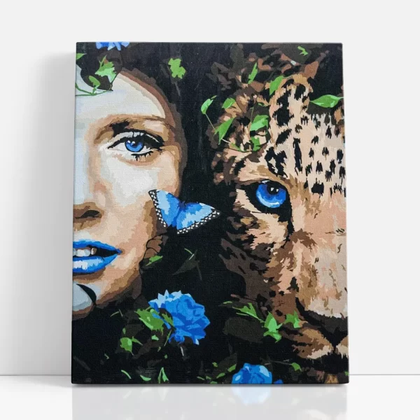 lány és a jaguár számfestő szemből