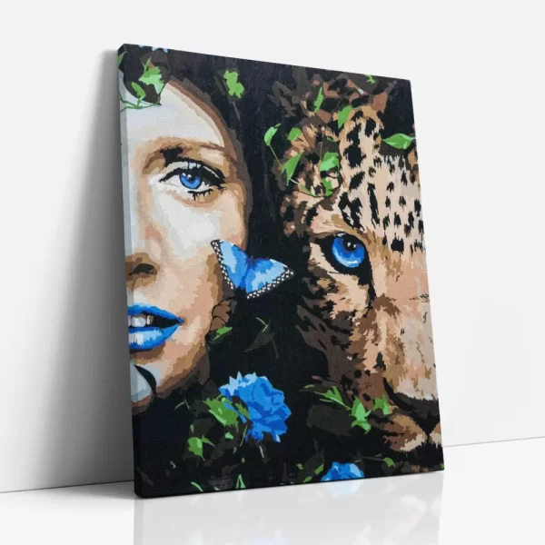 lány és a jaguár számfestő oldalról