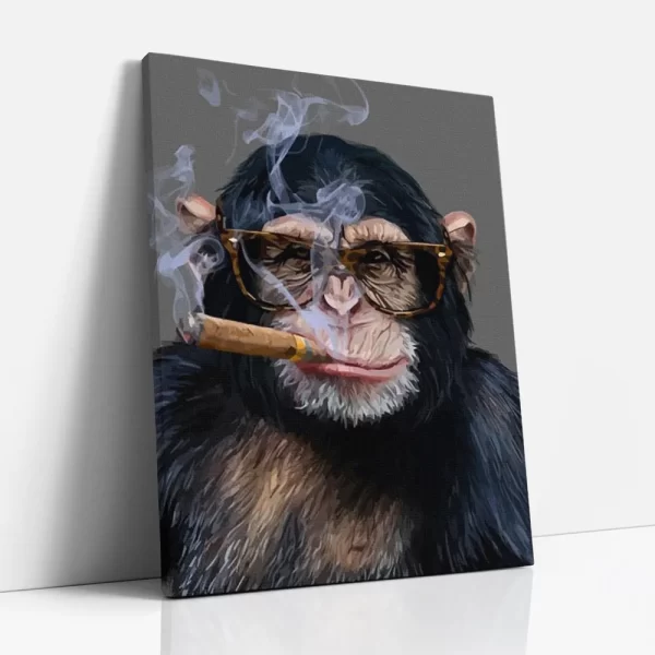 majom a dohányfüstben számfestő oldalról