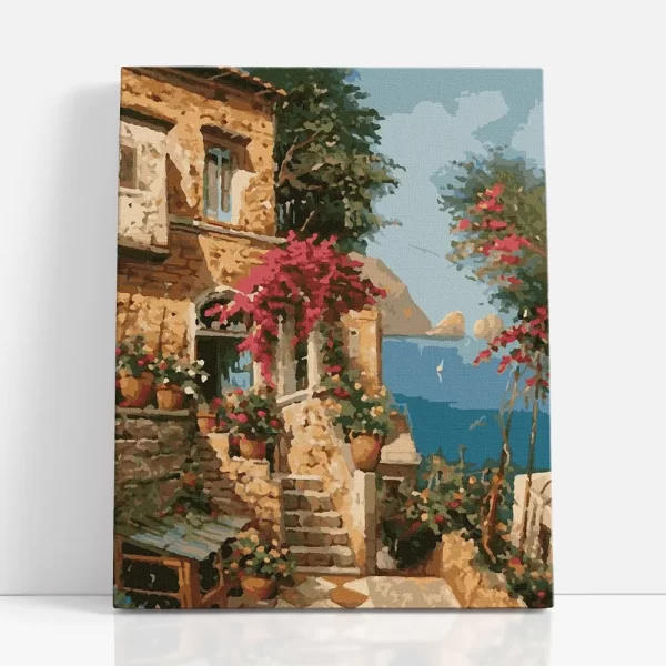 mediterrán hangulat számfestő szemből