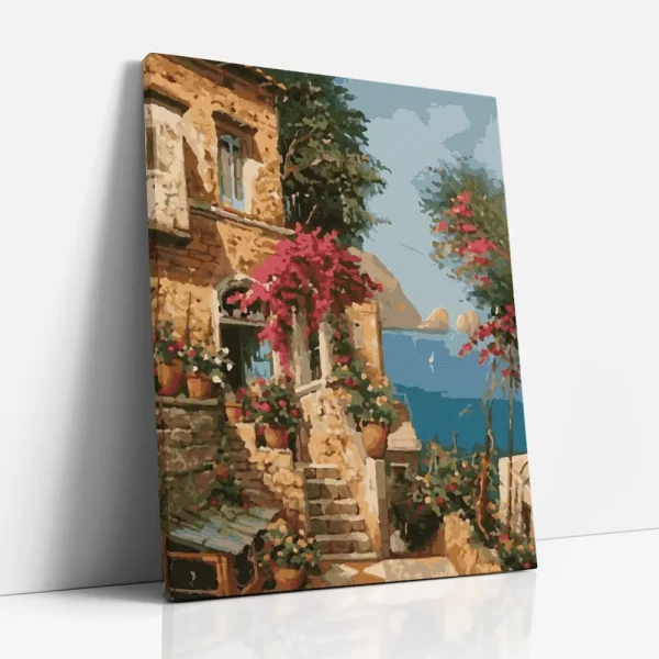 mediterrán hangulat számfestő oldalról