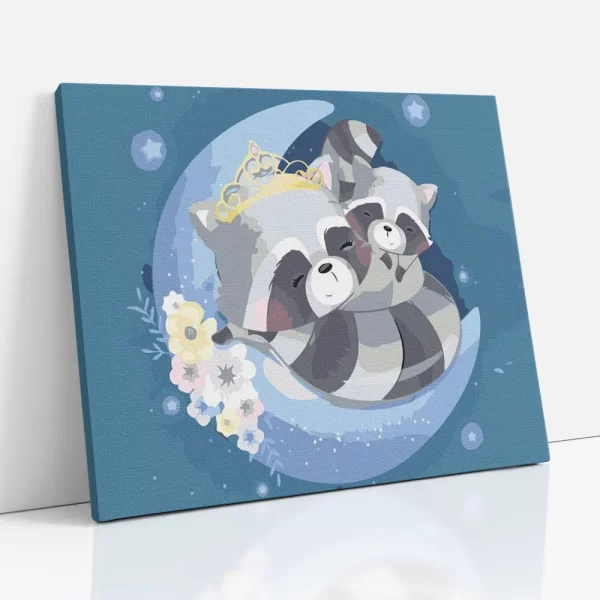 mosómedve mama a kicsinyével számfestő oldalról