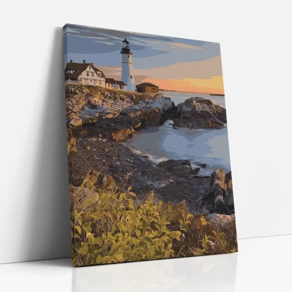 naplemente a világítótoronynál számfestő oldalról