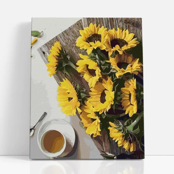 napraforgó csokor számfestő szemből