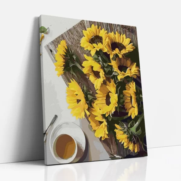 napraforgó csokor számfestő oldalról