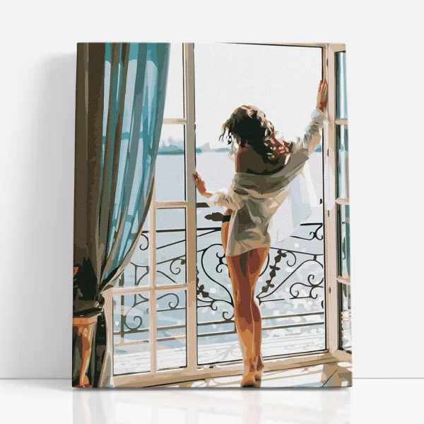 napsugárban fürdőzve számfestő szemből