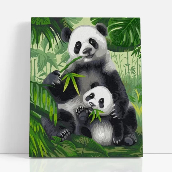 panda vacsora számfestő szemből