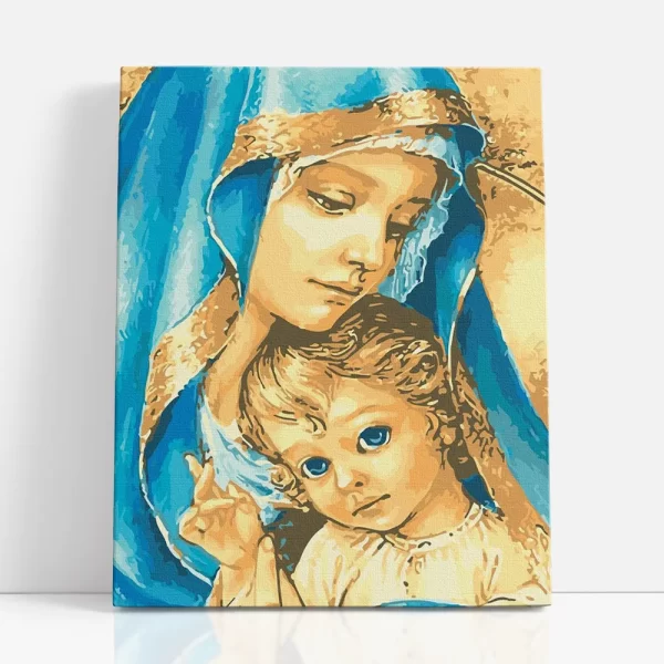 szűz mária a kis jézussal számfestő szemből