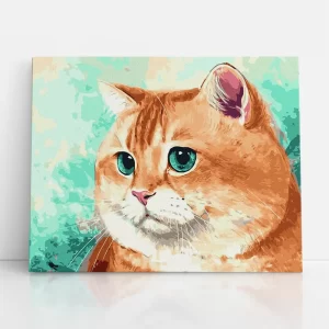 vörös cica számfestő szemből