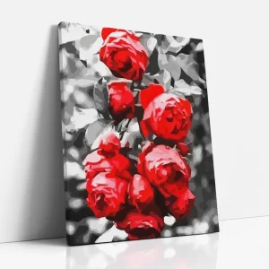 vörös rózsa számfestő oldalról