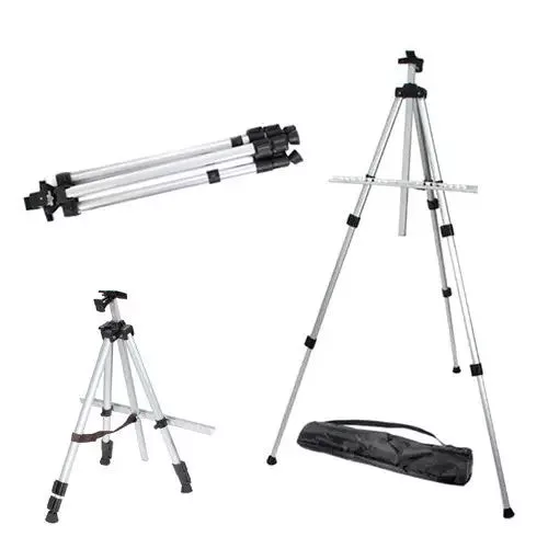 állítható szürke festőállvány 170 cm használat közben