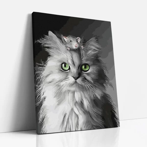 cica és az egér számfestő oldalról