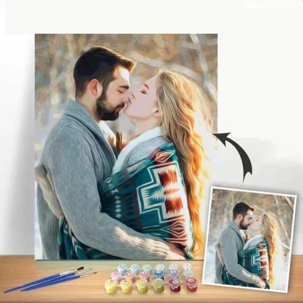 egyedi számfestő saját fotó alapján párral